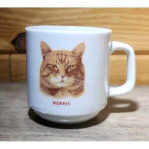 1983 Morris The Cat Coffee Mug Nine Lives Orange Tabby 9 Papel Made In Japan
